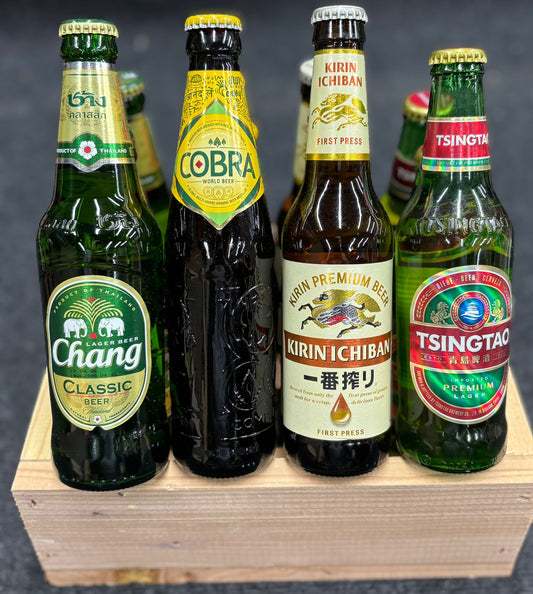 Cadeau pakket met diverse bieren uit Azië.
